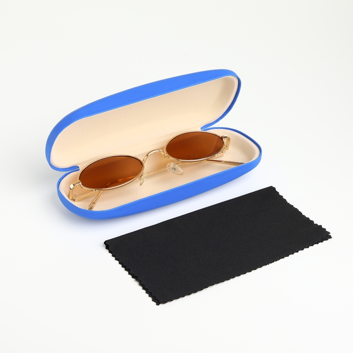 Футляр для очков на хлопушке, длина 16 см, цвет синий Футляр для очков на хлопушке, длина 16 см, цвет синий