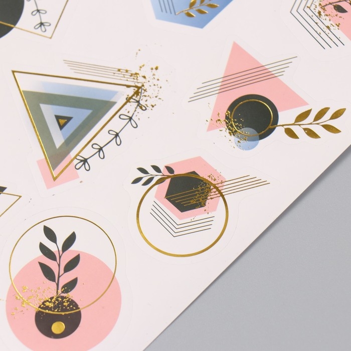 Фотоальбом 25 листов (наклейки+кольца)  Фотоальбом 25 листов (наклейки+кольца) "Геометрия" тиснение золото 19х27х3 см