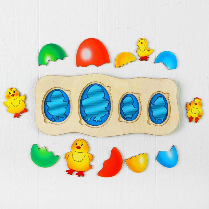 Развивающий пазл «Цыплята-ребята», рисунок наклеен Развивающий пазл «Цыплята-ребята», рисунок наклеен