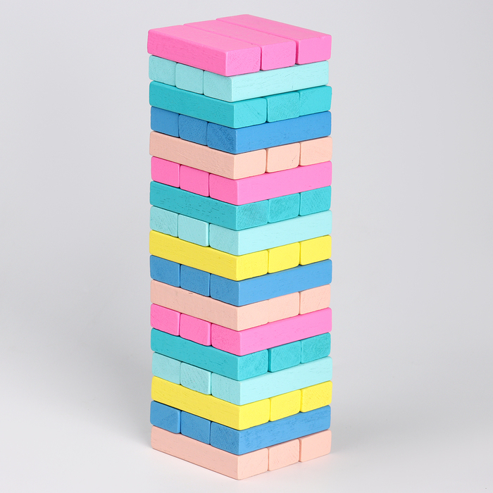 Игра настольная «Падающая башня цветная», 51 шт, 28,5 × 8,5 × 8 см Игра настольная «Падающая башня цветная», 51 шт, 28,5 × 8,5 × 8 см