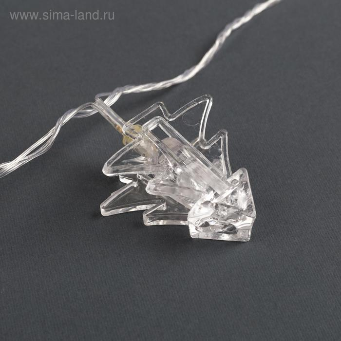 Гирлянда «Нить» 4.5 м с насадками «Прищепки-ёлочки», IP20, прозрачная нить, 20 LED, свечение белое, 220 В Гирлянда «Нить» 4.5 м с насадками «Прищепки-ёлочки», IP20, прозрачная нить, 20 LED, свечение белое, 220 В