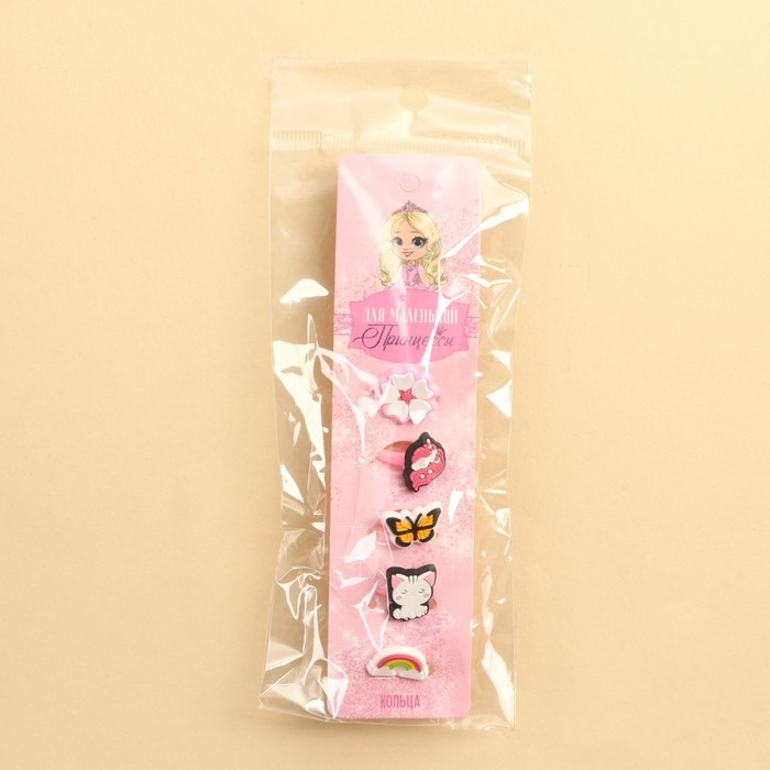 Кольца «Для маленькой принцессы» набор, 5 шт, 3,8 х 12 см Кольца «Для маленькой принцессы» набор, 5 шт, 3,8 х 12 см