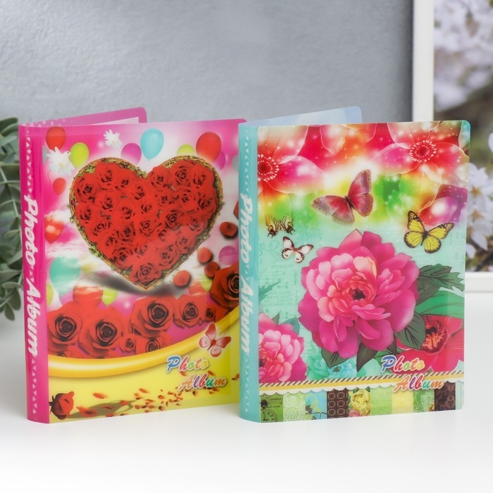 Фотоальбом на 36 фото 10х15 см  Фотоальбом на 36 фото 10х15 см "Розы" МИКС 16,5х12х2 см