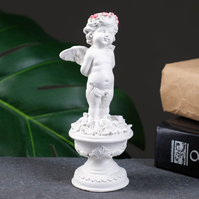 Фигура Фигура "Ангел на пъедестале" перламутр, 14х6х6см