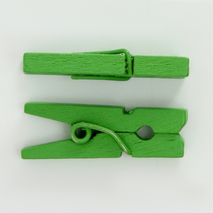 Набор прищепок для декора 50 шт., зелёные &mdash; 2,5 см