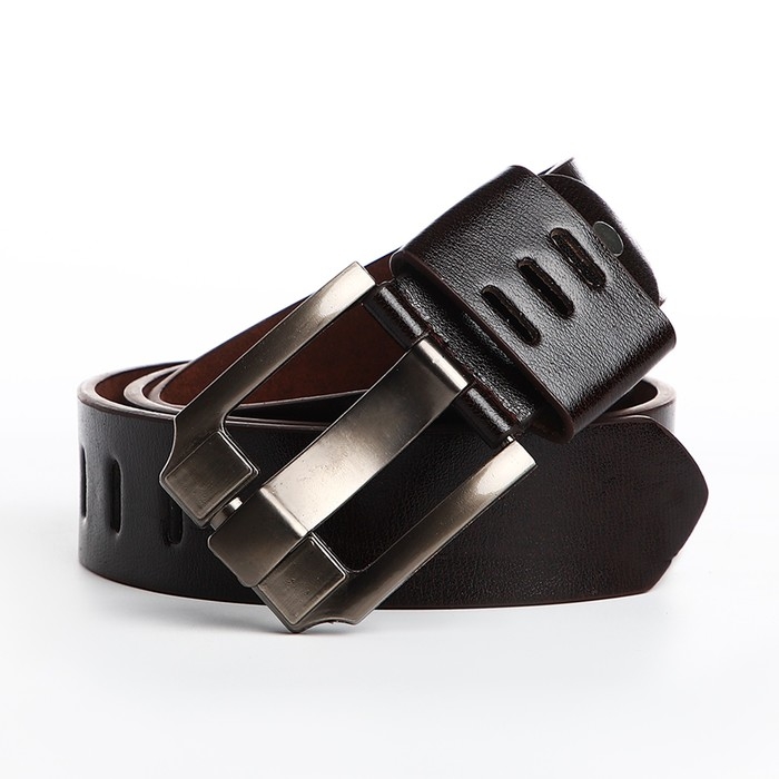 Ремень мужской, ширина 3.5 см, люверсы, винт, пряжка металл, цвет коричневый Ремень мужской, ширина 3.5 см, люверсы, винт, пряжка металл, цвет коричневый