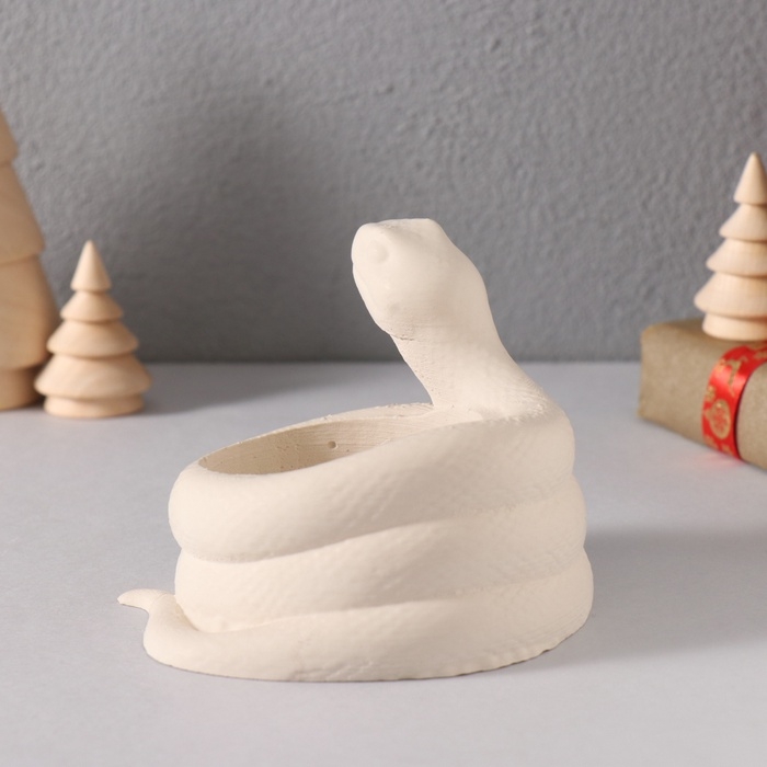 Подсвечник Подсвечник "Змея" крученая 8*10*6 см белый