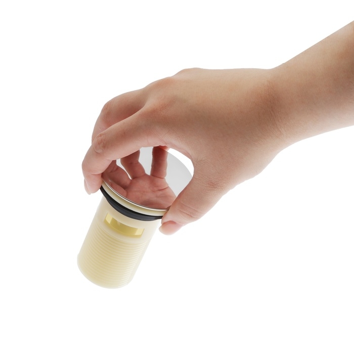 Донный клапан ZEIN BP4, корпус пластик, большая кнопка, нержавеющая сталь, с переливом Донный клапан ZEIN BP4, корпус пластик, большая кнопка, нержавеющая сталь, с переливом