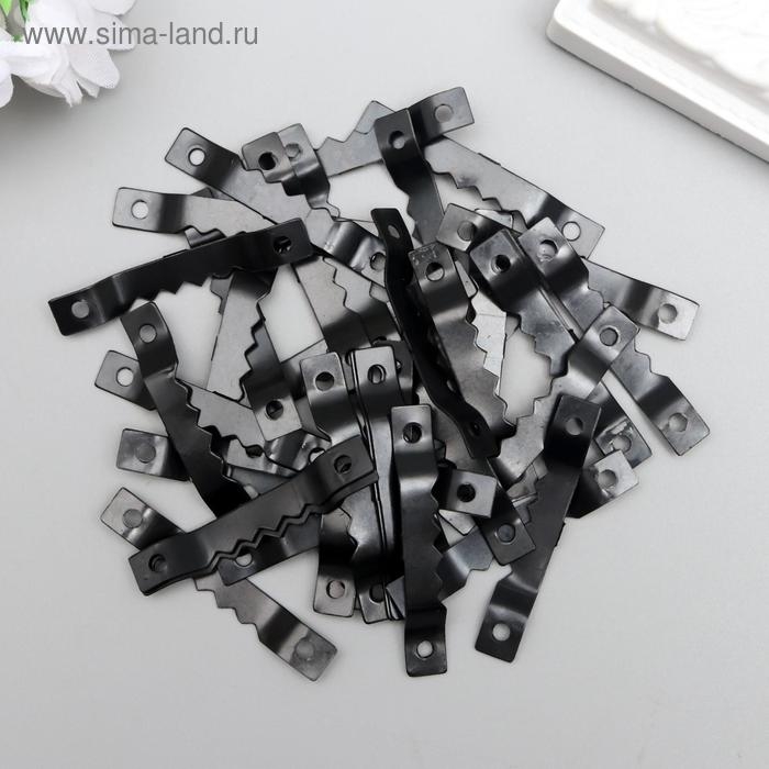 Зубчатая подвеска для картин, фоторамок металл (набор 40 шт) чёрная 4х0,5 см Зубчатая подвеска для картин, фоторамок металл (набор 40 шт) чёрная 4х0,5 см