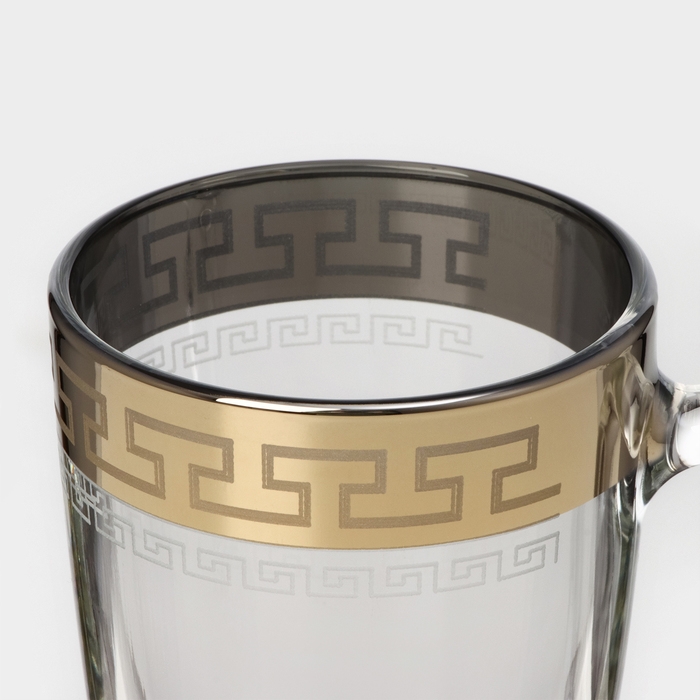 Кружка стеклянная «Нэро», 300 мл, цвет напыления золотой Кружка стеклянная «Нэро», 300 мл, цвет напыления золотой