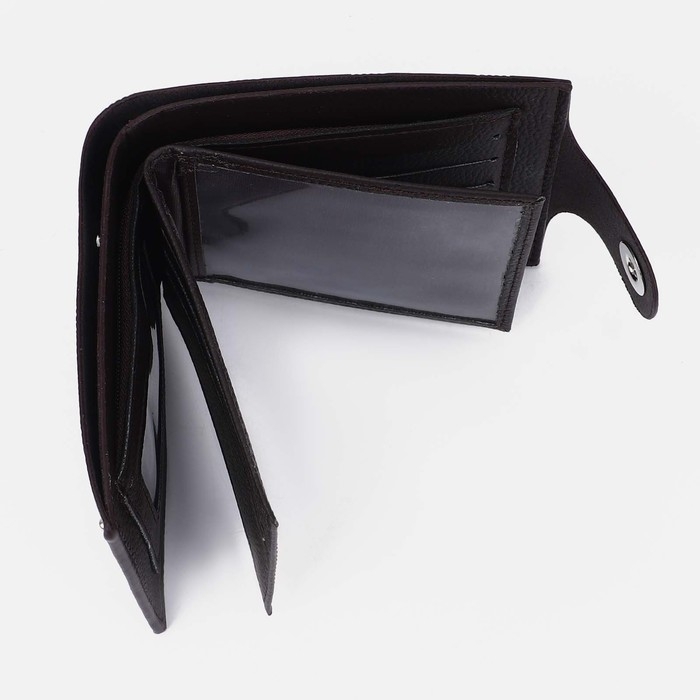 Портмоне мужское на магните, отдел для купюр, для карт, для монет, цвет тёмно-коричневый Портмоне мужское на магните, отдел для купюр, для карт, для монет, цвет тёмно-коричневый