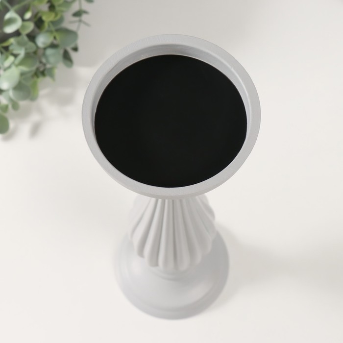 Подсвечник дерево на 1 свечу Подсвечник дерево на 1 свечу "Элегант" светло-серый 12,5х12,5х33,5 см