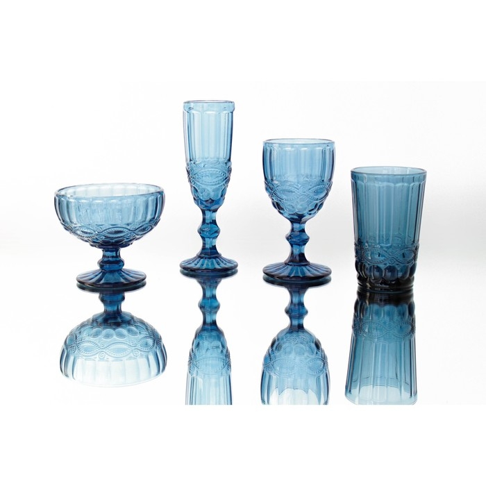 Бокал из стекла для шампанского Magistro «Ла-Манш», 160 мл, цвет синий Бокал из стекла для шампанского Magistro «Ла-Манш», 160 мл, цвет синий