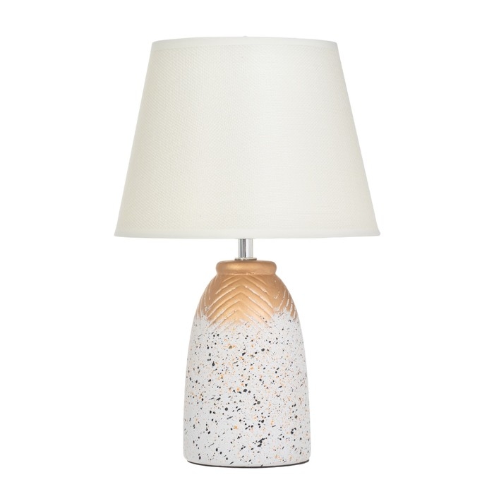 Лампа настольная Лампа настольная "Киу" 1х40Вт Е14 белый/золото 22х22х34см