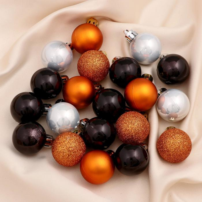 Набор шаров пластик d-3 см, 20 шт Набор шаров пластик d-3 см, 20 шт "Малышки в звезде" тёмный микс