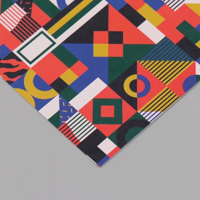 Бумага для скрапбукинга двусторонняя Бумага для скрапбукинга двусторонняя "Color geometry" плотность 180 гр набор 10 шт 15,5х17 см 1071