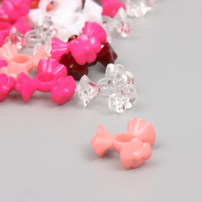 Бусины для творчества пластик Бусины для творчества пластик "Три цветка" тёплый МИКС набор 20 гр 1,9х1,9х0,9 см