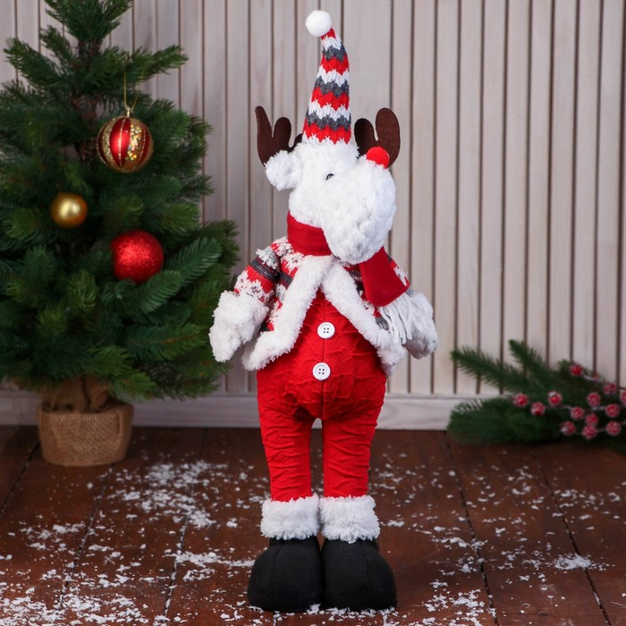 Мягкая игрушка Мягкая игрушка "Олень-пузатик" стоит, 12х40 см, красный