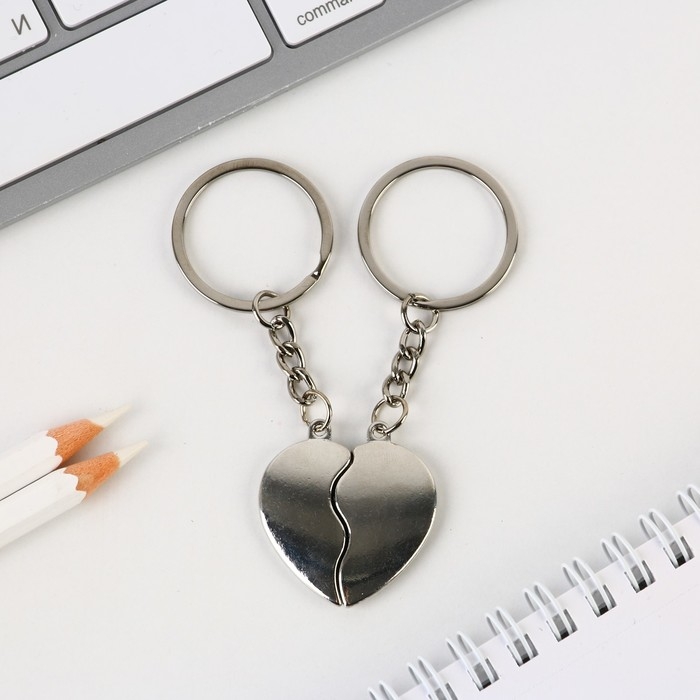 Брелок для ключей парный, «Ты моя половинка», металл, 8 х 3 см