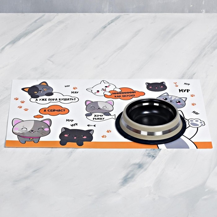 Коврик под миску «Хочу рыбку» 43х28 см Коврик под миску «Хочу рыбку» 43х28 см