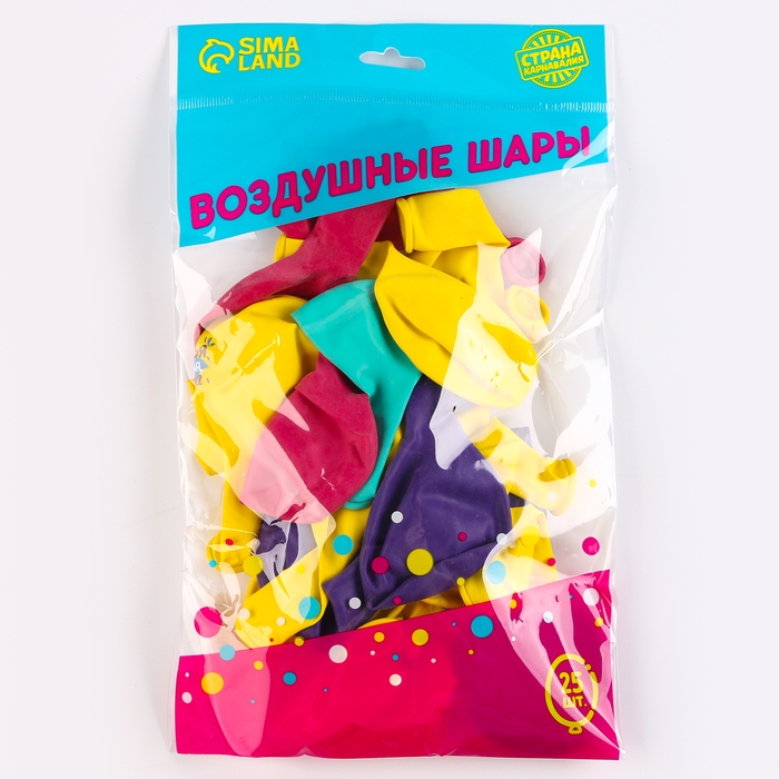 Воздушный шар латексный 12 Воздушный шар латексный 12" «С днём рождения», свечки, 25 шт.