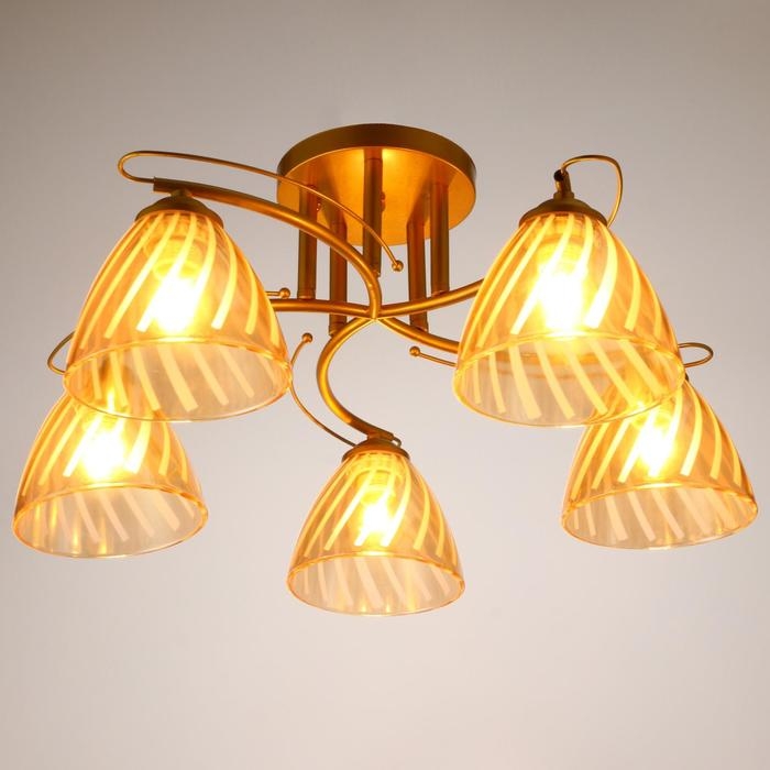 Люстра 1084/5GD 40Вт Е27 золото 56х56х23 см BayerLux