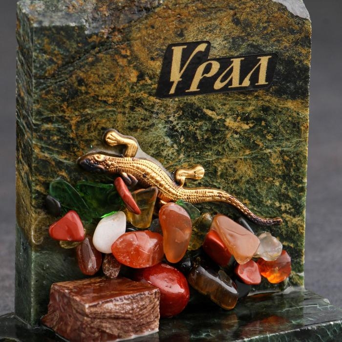Сувенир-скол  Сувенир-скол "Ящерица", с камнями, малый, микс