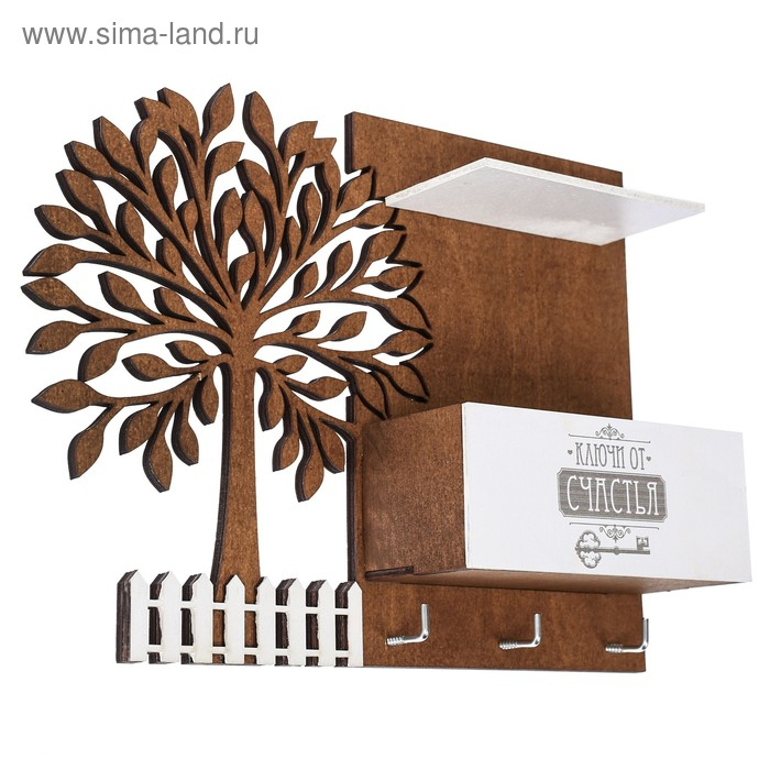 Ключница настенная с полкой «Дерево», 27 х 20 см. Ключница настенная с полкой «Дерево», 27 х 20 см.