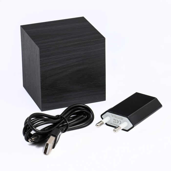 Часы - будильник электронные Часы - будильник электронные "Цифра" настольные с термометром, деревянные, 6.5 см, ААА, USB