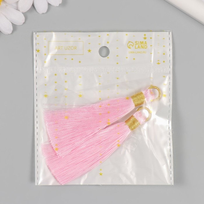 Декор для творчества текстиль Декор для творчества текстиль "Кисть. Оливия" розовый набор 2 шт 8х1,2 см