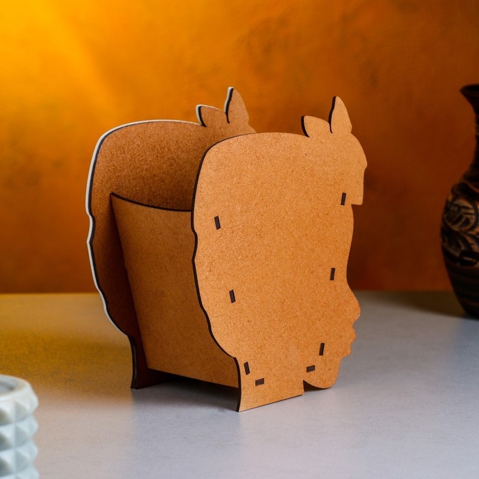 Кашпо деревянное  Кашпо деревянное "Негритянка" 14,5х9х17 см, Дуб-белый