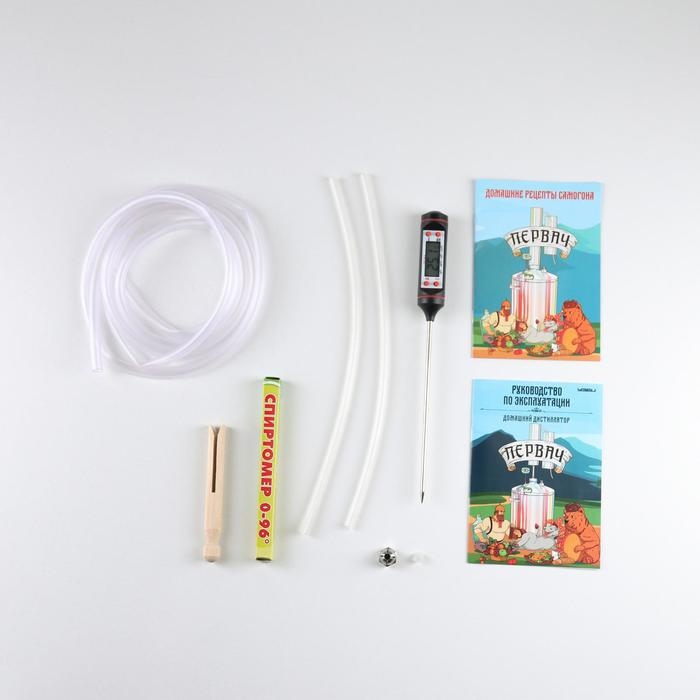 Самогонный аппарат «Первач Элит», 20Т, 20 л, термометр, клапан избыточного давления, слив отходов, охлаждение Самогонный аппарат «Первач Элит», 20Т, 20 л, термометр, клапан избыточного давления, слив отходов, охлаждение