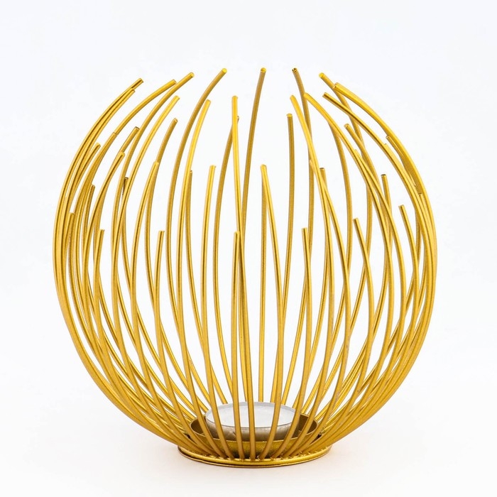 Подсвечник металлический настольный Подсвечник металлический настольный "Шар", 15.5 х 15 см, золото