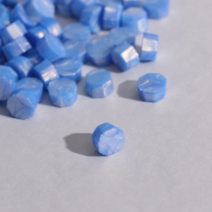 Сургуч в гранулах Сургуч в гранулах "Васильковый" перламутр набор 100 капсул