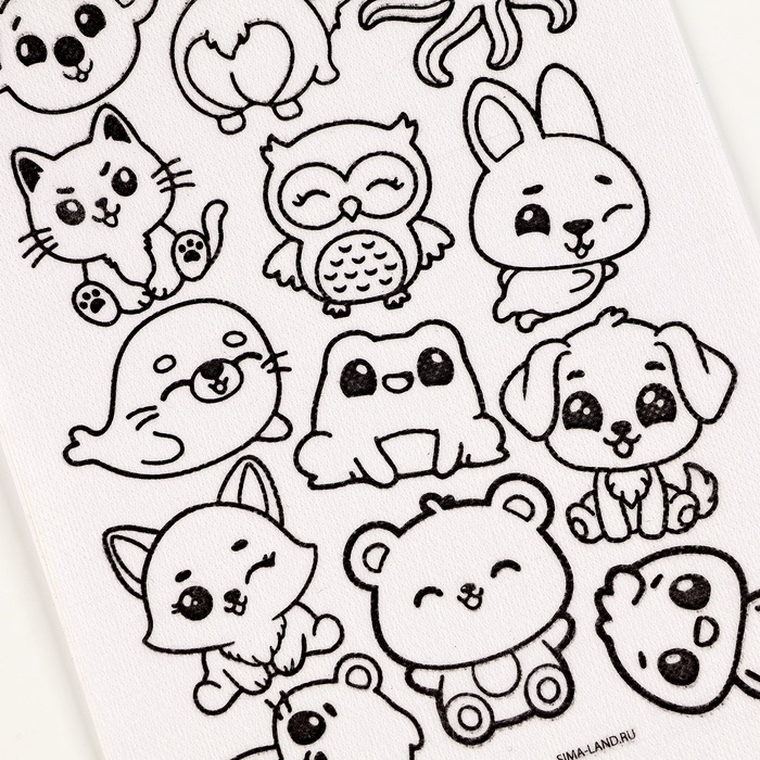 Водорастворимый стикер для вышивания «Зверята», 15 х 21 см Водорастворимый стикер для вышивания «Зверята», 15 х 21 см