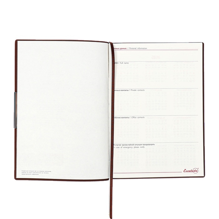 Еженедельник датир 2025г мягк обл иск кож А6+ 80л ESCALADA, тис ф, кр бл 70 г/м², кор-ый Еженедельник датир 2025г мягк обл иск кож А6+ 80л ESCALADA, тис ф, кр бл 70 г/м², кор-ый