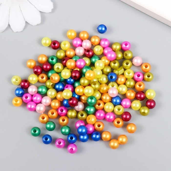 Бусины для творчества пластик Бусины для творчества пластик "Яркий перламутр" набор 20 гр d=0,6 см