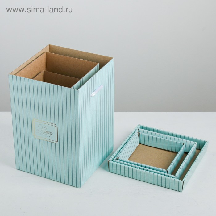 Набор коробок 3 в 1 «Счастье», 10 х 18, 14 х 23, 17 х 25 см Набор коробок 3 в 1 «Счастье», 10 х 18, 14 х 23, 17 х 25 см