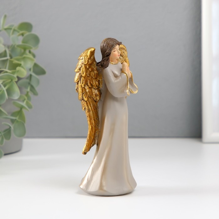Сувенир полистоун Сувенир полистоун "Ангельская девушка с золотыми крыльями" МИКС 4,5х8х15,5 см