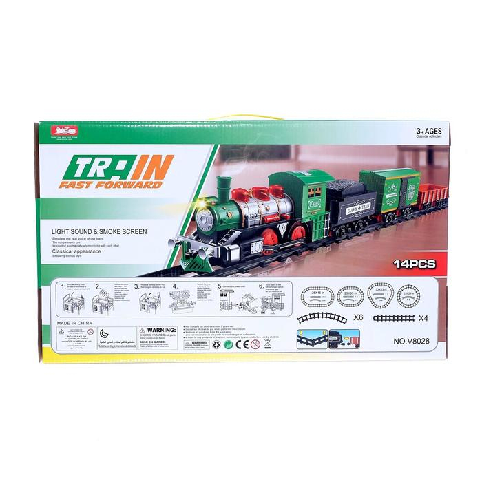 Железная дорога «Классик», со световыми, звуковыми и дымовыми эффектами, протяжённость пути 2,88 м Железная дорога «Классик», со световыми, звуковыми и дымовыми эффектами, протяжённость пути 2,88 м