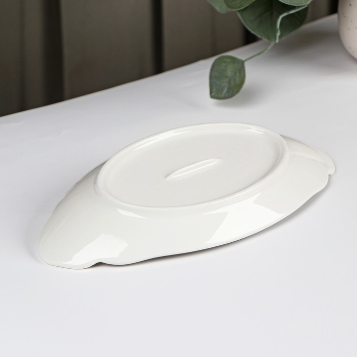 Блюдо керамическое сервировочное овальное &laquo;Луиза&raquo;, 22,5&times;11,5 см, цвет белый