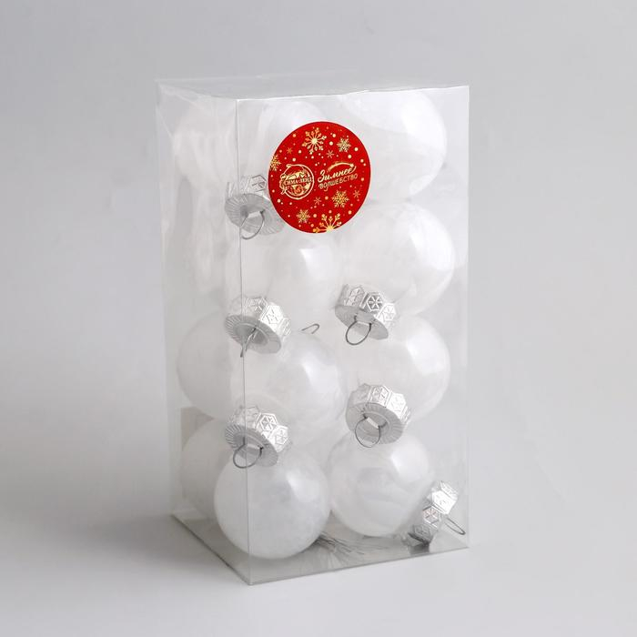 Набор шаров пластик d-5 см, 16 шт Набор шаров пластик d-5 см, 16 шт "Фелиция" белый