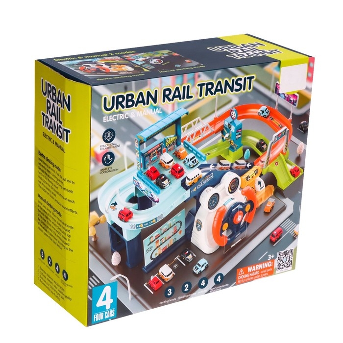 Парковка-автотрек «Город», с 4 машинами, свет и звук, работает от батареек Парковка-автотрек «Город», с 4 машинами, свет и звук, работает от батареек