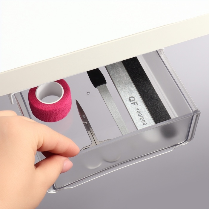 Органайзер для хранения, навесной, 1 секция, с клеевой основой, 20 × 17 × 6 см, цвет белый/прозрачный Органайзер для хранения, навесной, 1 секция, с клеевой основой, 20 × 17 × 6 см, цвет белый/прозрачный