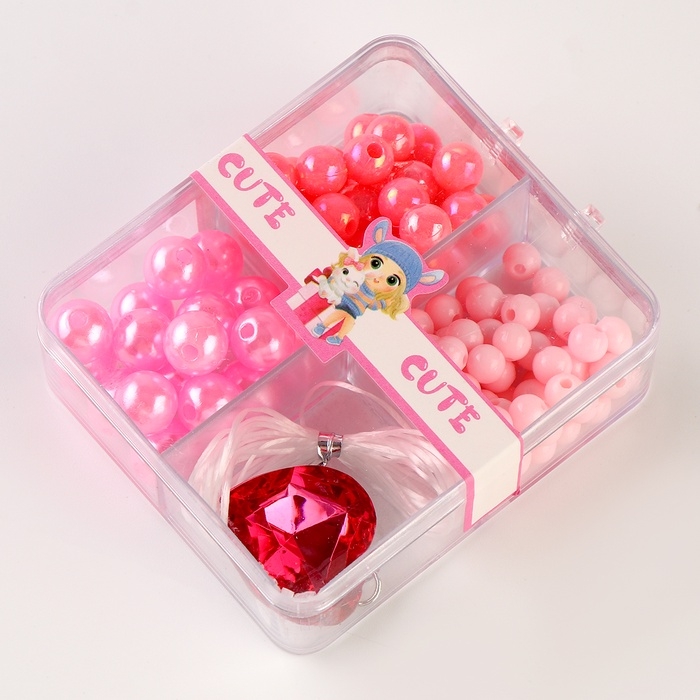 Набор для творчества «Украшение из бусин», цвет розовый Набор для творчества «Украшение из бусин», цвет розовый