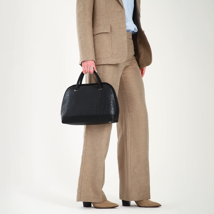 Сумка женская TEXTURA, тоут, средний размер, цвет чёрный