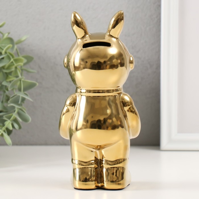Копилка керамика Копилка керамика "Кролик" золото 6х8,5х18 см