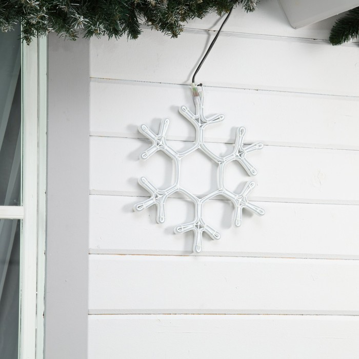 Неоновая фигура «Снежинка», 40 см, 360 LED, 220 В, свечение синее