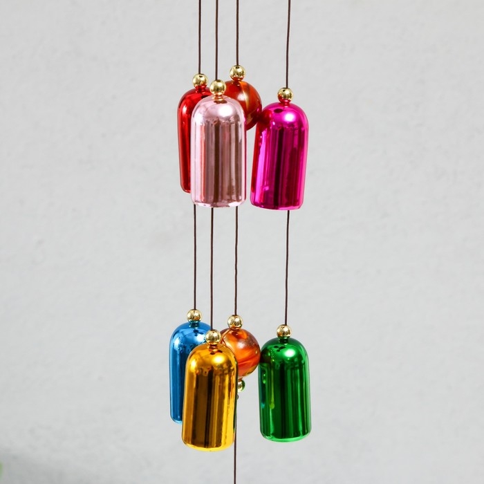 Музыка ветра металл Музыка ветра металл "Слоны и 6 цветных колокольчиков" 55х5х4,2 см