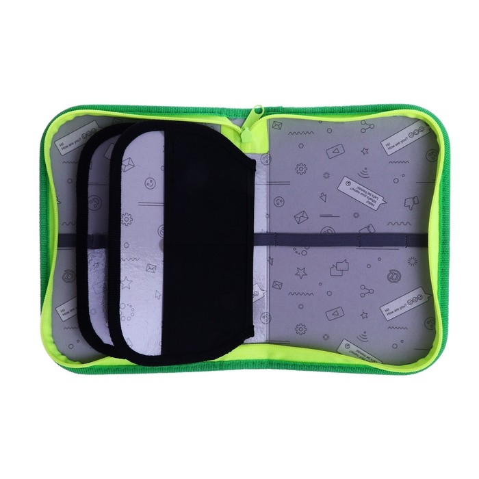 Пенал 3 секции, вкладка внутри, 140 х 210 х 40 мм, тканевый, Calligrata TOP Block Пенал 3 секции, вкладка внутри, 140 х 210 х 40 мм, тканевый, Calligrata TOP Block "Динозавр"